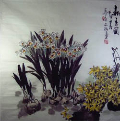 Frühlingsblumen Aquarell von Zhang Wen