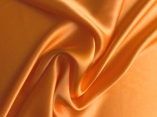 Crepe Satin Seide uni 16 Mommé - orange Meterware