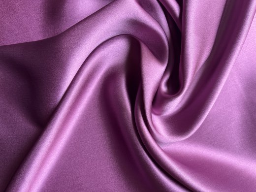 Crepe Satin Seide uni 16 Momme - rotviolett