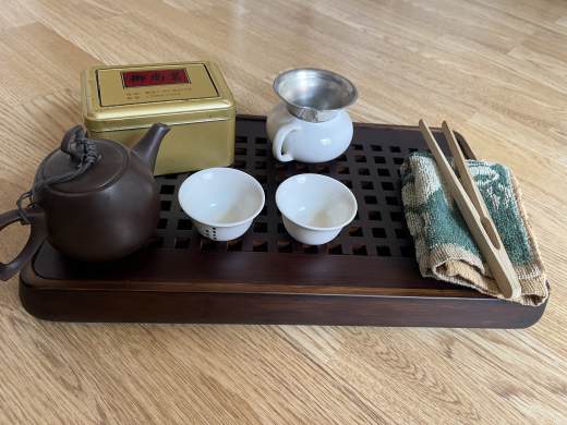 Flaches Teeboot für Teezeremonie mit optional anschließbarem Ablaufschlauch - tee034