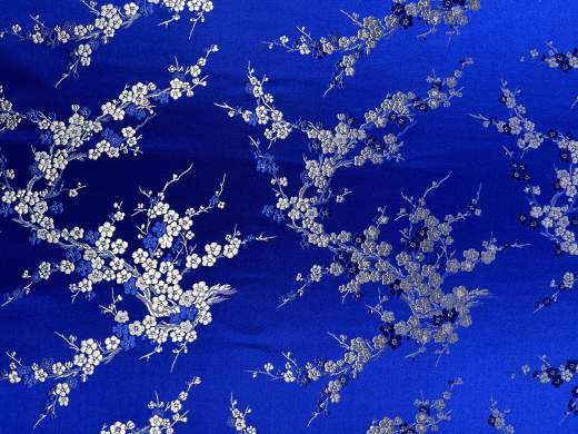 China Seidenstoff Kirschblüte blau - Meterware - SKI17