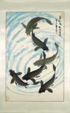 Im Fischteich III - Aquarell von Sun Qing Ming