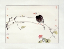 Singvogel im Frühling - Aquarell von Ren Tao
