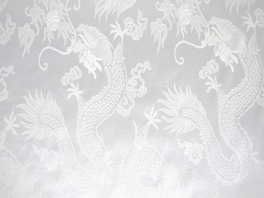 China Dekostoff Drache groß weiß - Meterware - SW01w