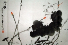 Die betörende Lotusblume Aquarell von Mo Ling (2) / China - mo2ling004
