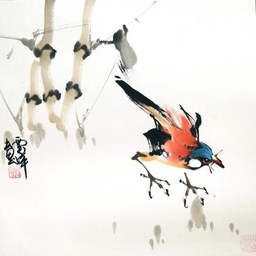 Unterwegs - Aquarell von Wu Yun Feng - wuyun036