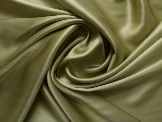 Crepe Satin Seide uni 16 Mommé - olivgold Meterware - SE18olivgold