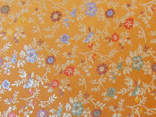 Jaquardstoff Blumen orange - Meterware - SBL01