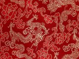 Jaquardstoff Drachen klein rot - Meterware