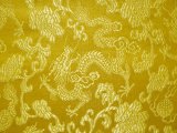 China Brokat Seidenstoff Drachen klein gelb - Meterware