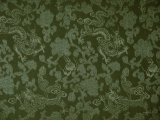 Seidenstoff Drachen grün - Meterware
