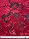 Seidenstoff Brokat große Drachen rot / schwarz - Meterware - SDR26