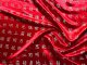 Jaquardstoff rot mit goldfarbenen chinesischen Schriftzeichen  - Meterware - SNA01