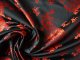 China Brokat Seidenstoff Drache und Pferdewagen schwarz / rot - Meterware - SDR62