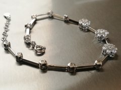 Armkette mit Blüten aus Zirkonia  Sterlingsilber 925; ca.5 g Armband K02 - K02