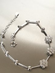 Armkette mit Blüten aus Zirkonia  Sterlingsilber 925; ca.5 g Armband K02 - K02