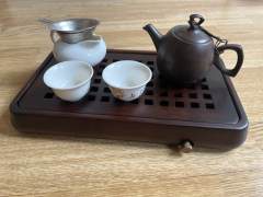 Flaches Teeboot für Teezeremonie mit optional anschließbarem Ablaufschlauch - tee034