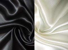 Seide Crepe Satin uni 22 Mommé - schwarz Meterware