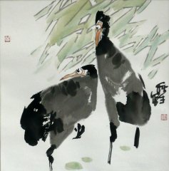 Vogelpaar - Aquarell von Huang Qiu Sheng - huang015