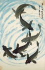 Im Fischteich III - Aquarell von Sun Qing Ming