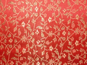 Jaquardstoff Blüten rot Meterware - Meterware